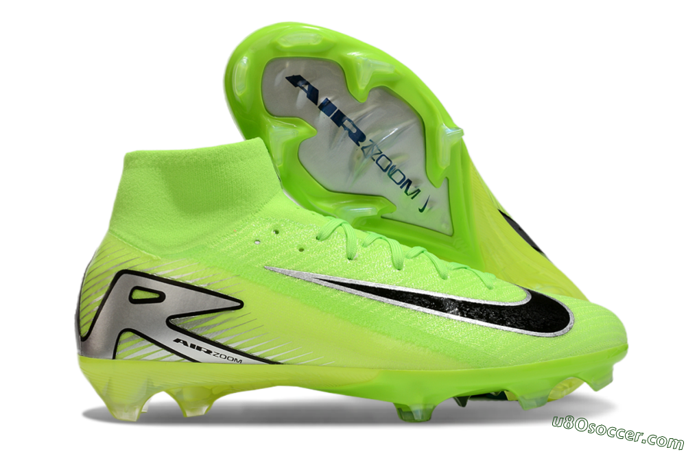 Nike Air Zoom Mercurial Superfly 10 Academy FG Firm Ground Soccer Cleats - Yellow/Black/Silver 1