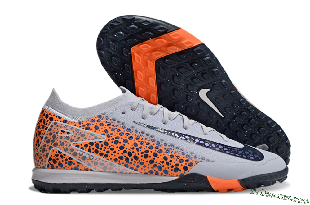 Nike Air Zoom Mercurial Vapor 16 Elite TF Artificial Turf Soccer Shoes - Grey/Black/Orange 1