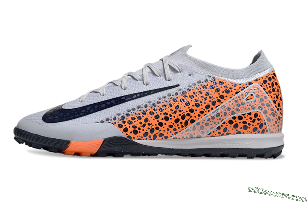 Nike Air Zoom Mercurial Vapor 16 Elite TF Artificial Turf Soccer Shoes - Grey/Black/Orange 2