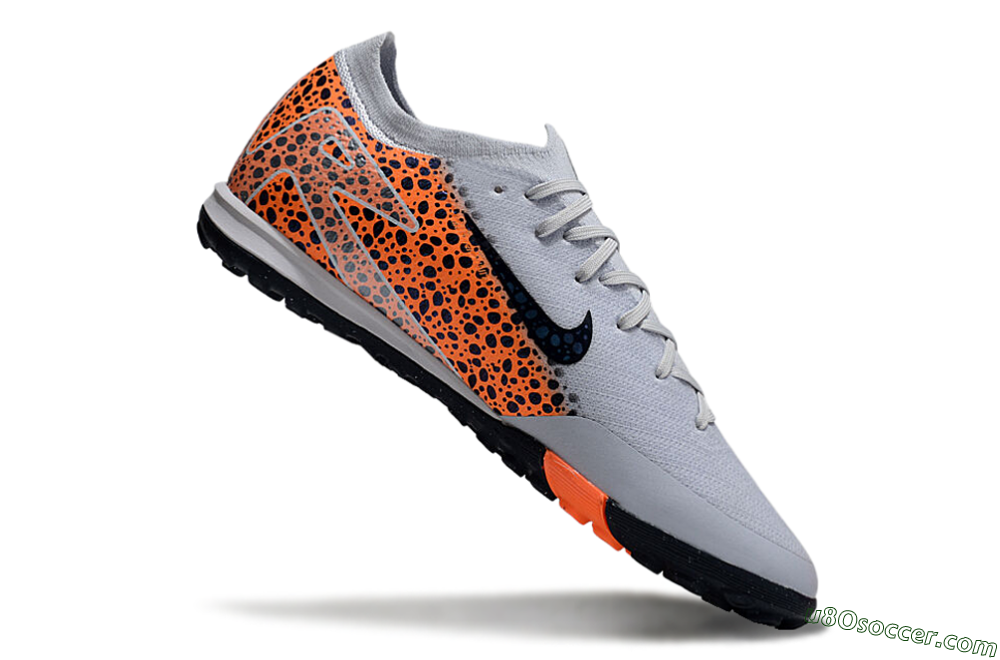 Nike Air Zoom Mercurial Vapor 16 Elite TF Artificial Turf Soccer Shoes - Grey/Black/Orange 4