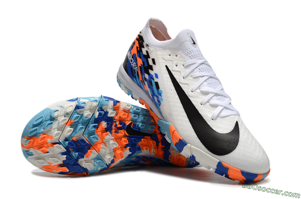 Nike Air Zoom Mercurial Vapor 16 Elite TF Artificial Turf Soccer Shoes - White/Blue/Orange 3