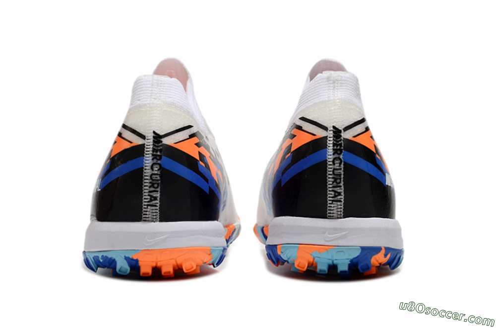 Nike Air Zoom Mercurial Vapor 16 Elite TF Artificial Turf Soccer Shoes - White/Blue/Orange 5