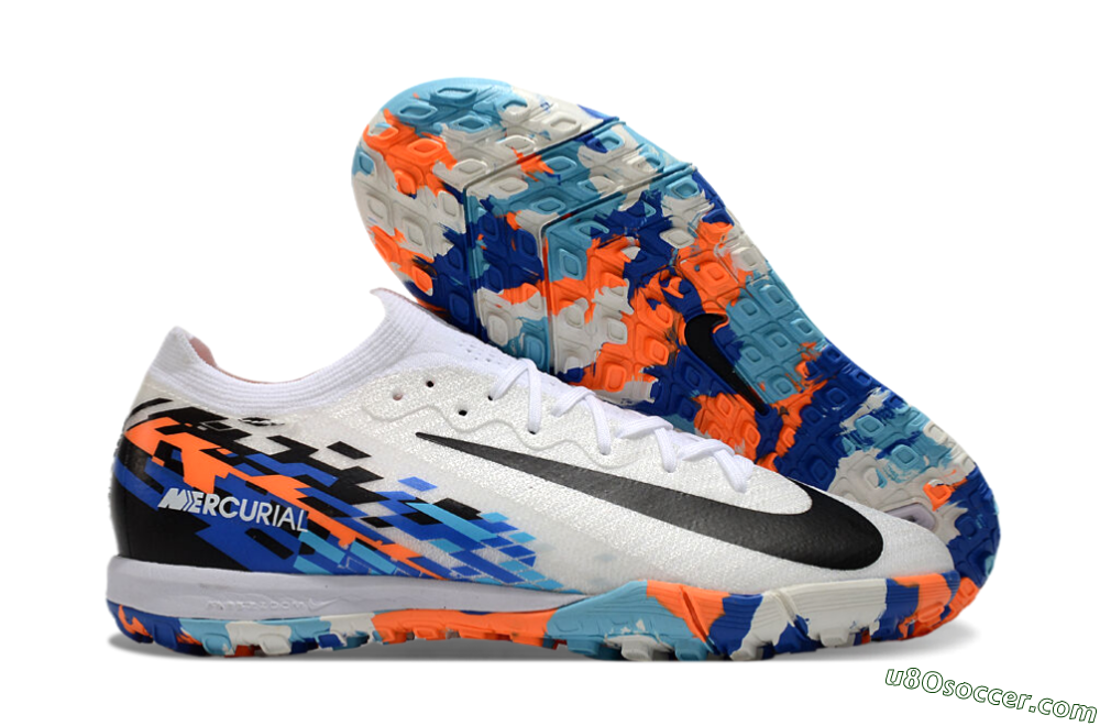 Nike Air Zoom Mercurial Vapor 16 Elite TF Artificial Turf Soccer Shoes - White/Blue/Orange 1