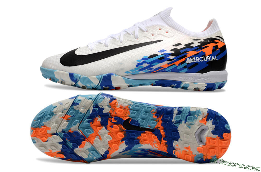 Nike Air Zoom Mercurial Vapor 16 Elite TF Artificial Turf Soccer Shoes - White/Blue/Orange 0