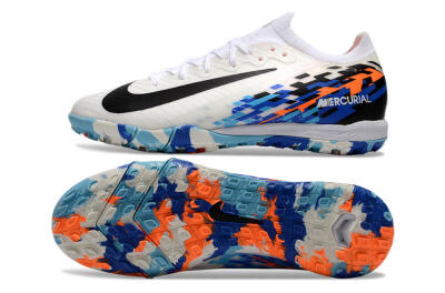 Nike Air Zoom Mercurial Vapor 16 Elite TF Artificial Turf Soccer Shoes - White/Blue/Orange
