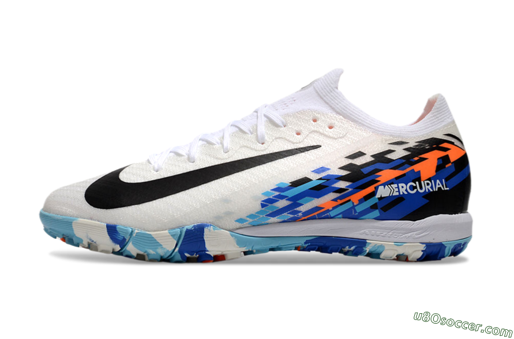 Nike Air Zoom Mercurial Vapor 16 Elite TF Artificial Turf Soccer Shoes - White/Blue/Orange 2