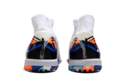 Nike Air Zoom Mercurial Superfly 10 Elite TF Artificial Turf Soccer Shoes - White/Blue/Orange