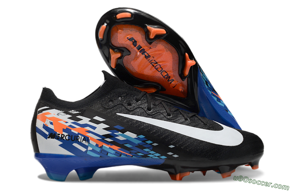 Nike Air Zoom Mercurial Vapor 16 Elite FG Firm Ground Soccer Cleats - Black/Blue/Orange 1