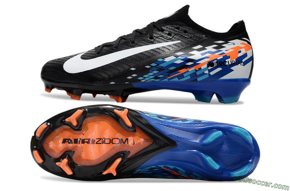 Nike Air Zoom Mercurial Vapor 16 Elite FG Firm Ground Soccer Cleats - Black/Blue/Orange 0