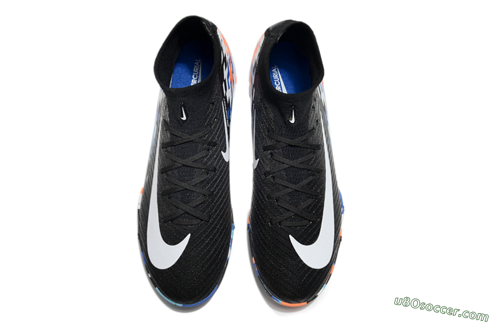 Nike Air Zoom Mercurial Superfly 10 Elite TF Artificial Turf Soccer Shoes - Black/Blue/Orange 4