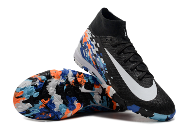 Nike Air Zoom Mercurial Superfly 10 Elite TF Artificial Turf Soccer Shoes - Black/Blue/Orange
