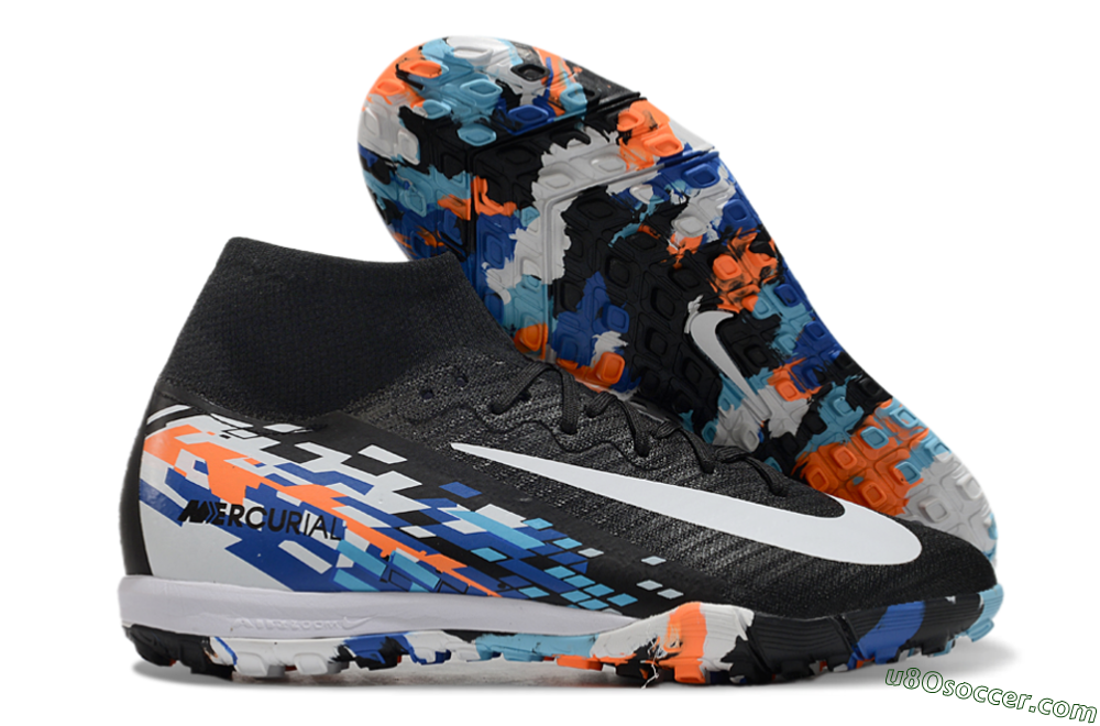 Nike Air Zoom Mercurial Superfly 10 Elite TF Artificial Turf Soccer Shoes - Black/Blue/Orange 1
