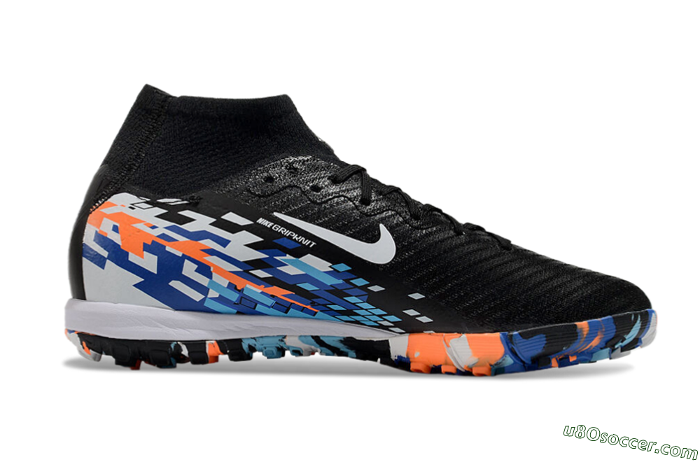 Nike Air Zoom Mercurial Superfly 10 Elite TF Artificial Turf Soccer Shoes - Black/Blue/Orange 7