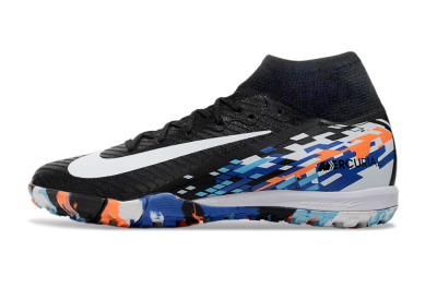 Nike Air Zoom Mercurial Superfly 10 Elite TF Artificial Turf Soccer Shoes - Black/Blue/Orange