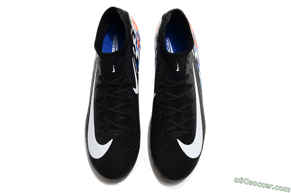 Nike Air Zoom Mercurial Superfly 10 Elite FG Firm Ground Soccer Cleats - Black/Blue/Orange 4
