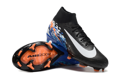 Nike Air Zoom Mercurial Superfly 10 Elite FG Firm Ground Soccer Cleats - Black/Blue/Orange