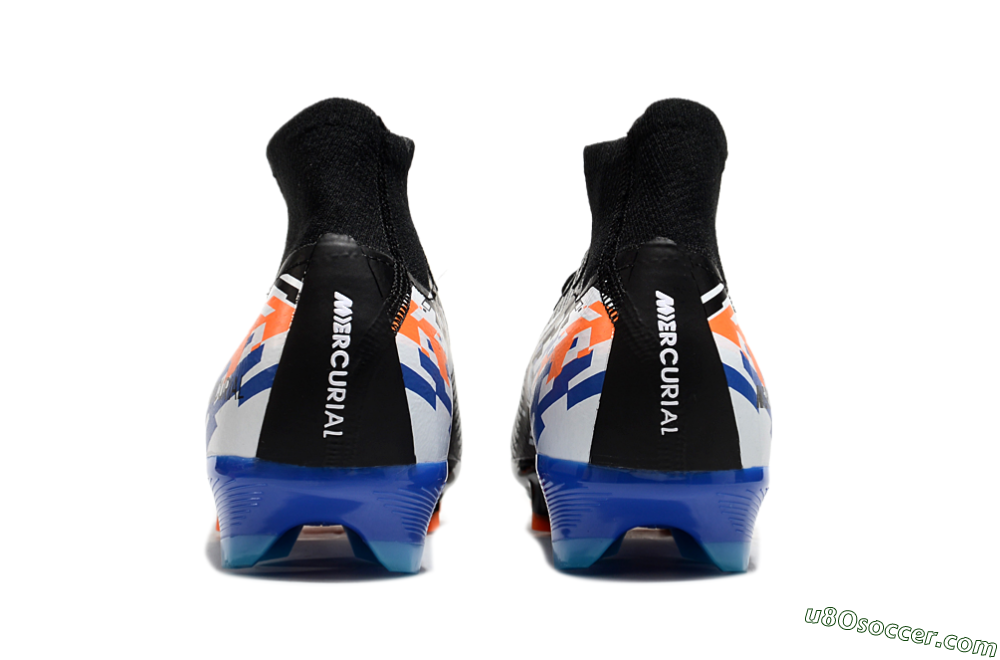 Nike Air Zoom Mercurial Superfly 10 Elite FG Firm Ground Soccer Cleats - Black/Blue/Orange 5