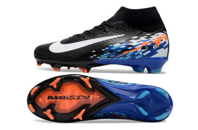 Nike Air Zoom Mercurial Superfly 10 Elite FG Firm Ground Soccer Cleats - Black/Blue/Orange