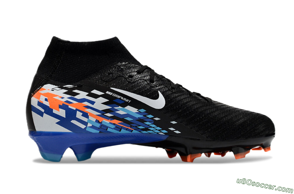 Nike Air Zoom Mercurial Superfly 10 Elite FG Firm Ground Soccer Cleats - Black/Blue/Orange 7