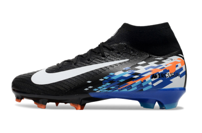Nike Air Zoom Mercurial Superfly 10 Elite FG Firm Ground Soccer Cleats - Black/Blue/Orange