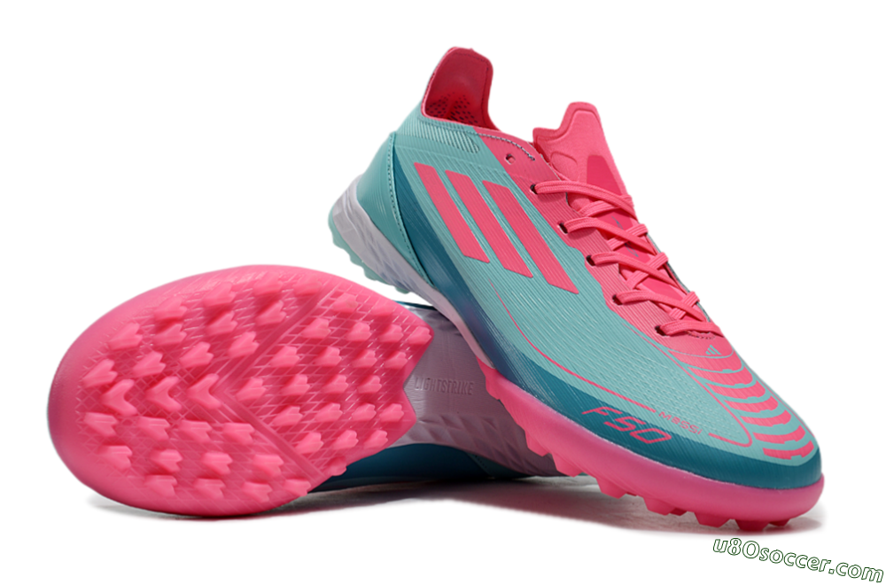 Adidas F50 Elite TF Artificial Turf Soccer Shoes - Jade/Pink/White 3