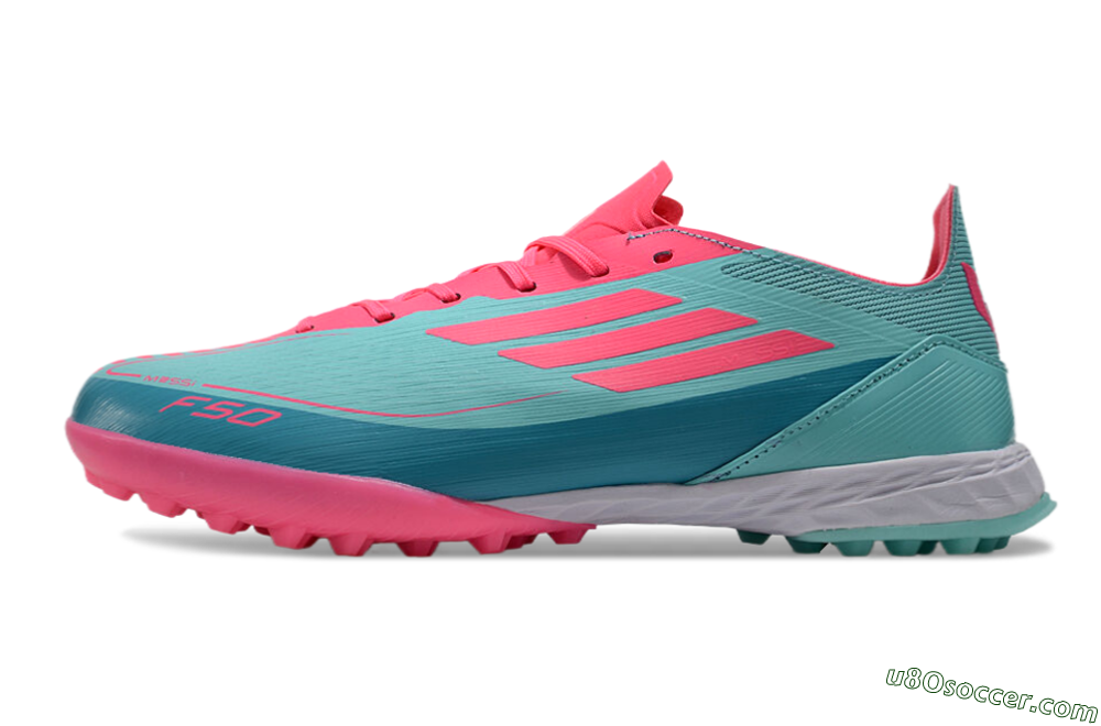 Adidas F50 Elite TF Artificial Turf Soccer Shoes - Jade/Pink/White 2