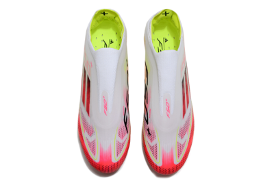 Adidas F50+ Elite Lightstrike Pro Laceless FG Firm Ground Soccer Cleats - White/Red/Yellow