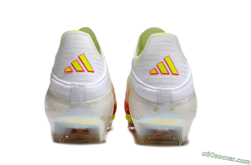 Adidas F50+ Elite Lightstrike Pro Laceless FG Firm Ground Soccer Cleats - White/Red/Yellow 5