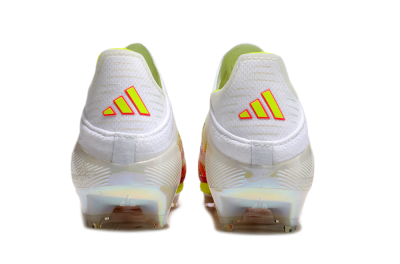 Adidas F50+ Elite Lightstrike Pro Laceless FG Firm Ground Soccer Cleats - White/Red/Yellow