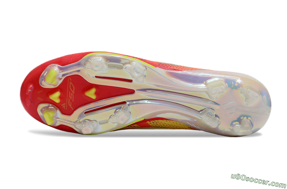 Adidas F50+ Elite Lightstrike Pro Laceless FG Firm Ground Soccer Cleats - White/Red/Yellow 6