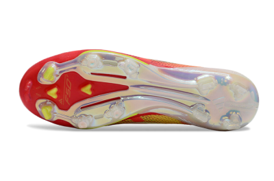 Adidas F50+ Elite Lightstrike Pro Laceless FG Firm Ground Soccer Cleats - White/Red/Yellow