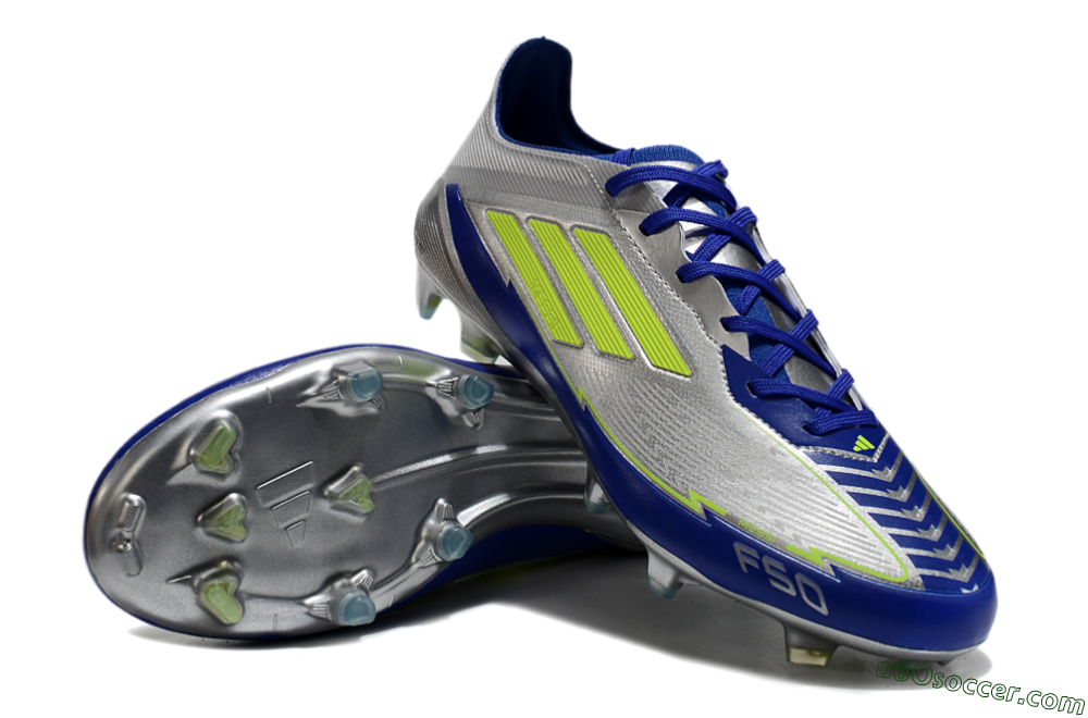Messi x Adidas F50 Elite FG Firm Ground Soccer Cleats - Silver/Yellow/Blue 3