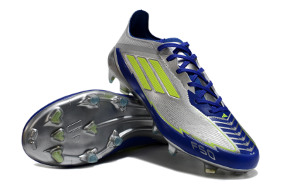Messi x Adidas F50 Elite FG Firm Ground Soccer Cleats - Silver/Yellow/Blue