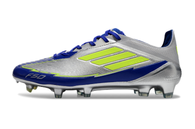 Messi x Adidas F50 Elite FG Firm Ground Soccer Cleats - Silver/Yellow/Blue