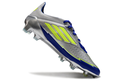 Messi x Adidas F50 Elite FG Firm Ground Soccer Cleats - Silver/Yellow/Blue