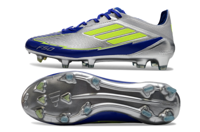 Messi x Adidas F50 Elite FG Soccer Cleats - Silver/Yellow/Blue