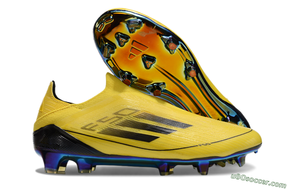 Adidas F50 Elite Laceless FG Firm Ground Soccer Cleats - Yellow/Black/Gold 1