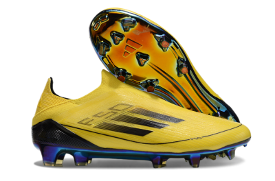 Adidas F50 Elite Laceless FG Firm Ground Soccer Cleats - Yellow/Black/Gold
