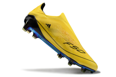 Adidas F50 Elite Laceless FG Firm Ground Soccer Cleats - Yellow/Black/Gold