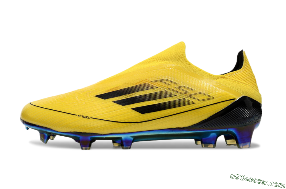 Adidas F50 Elite Laceless FG Firm Ground Soccer Cleats - Yellow/Black/Gold 2