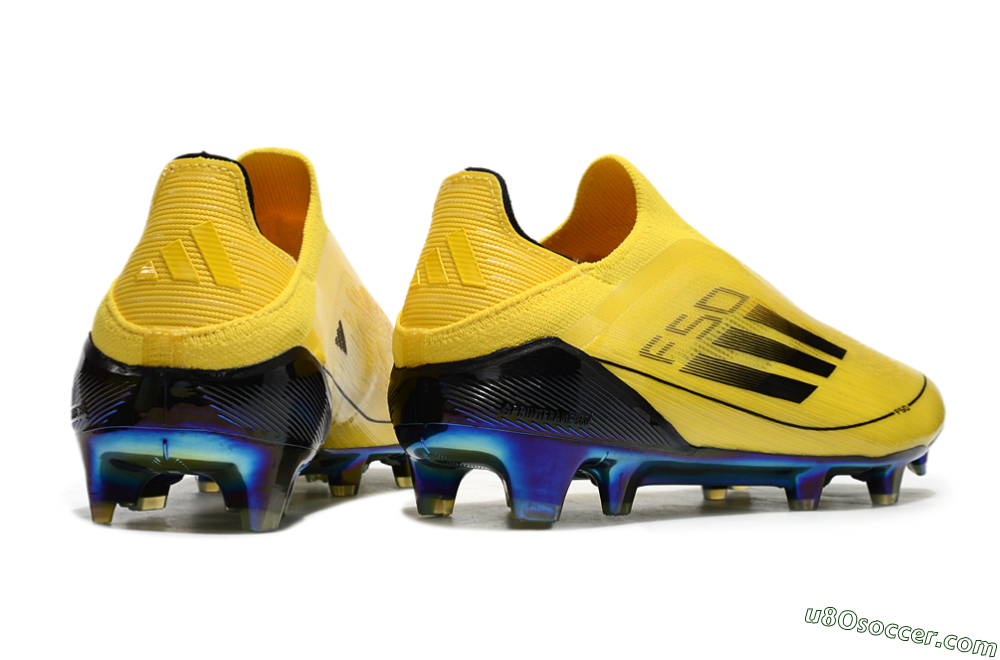 Adidas F50 Elite Laceless FG Firm Ground Soccer Cleats - Yellow/Black/Gold 6
