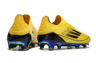 Adidas F50 Elite Laceless FG Firm Ground Soccer Cleats - Yellow/Black/Gold