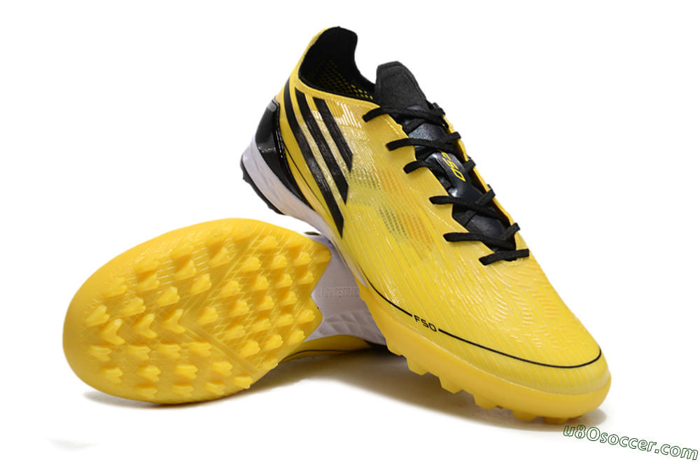 Adidas F50 Pro TF Artificial Turf Soccer Shoes - Yellow/Black/White 3