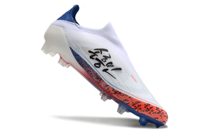 Adidas F50 Elite Laceless FG Firm Ground Soccer Cleats - White/Red/Blue
