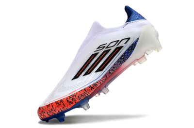 Adidas F50 Elite Laceless FG Firm Ground Soccer Cleats - White/Red/Blue