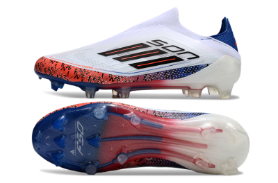 Adidas F50 Elite Laceless FG Firm Ground Soccer Cleats - White/Red/Blue