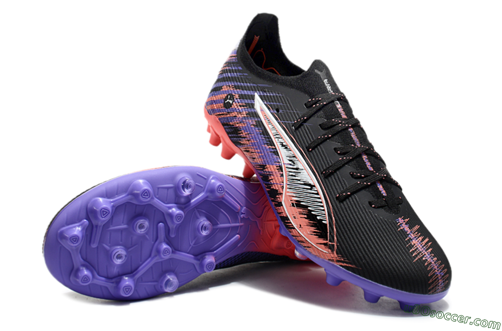 Puma Ultra 5 Ultimate FG Firm Ground Soccer Cleats - Black/Red/Purple 3