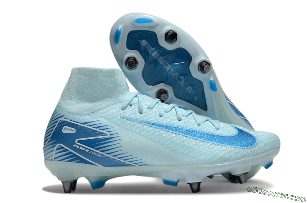 Nike Air Zoom Mercurial Superfly 10 Elite SG Soft Ground Soccer Cleats - Jade/Blue/White 1