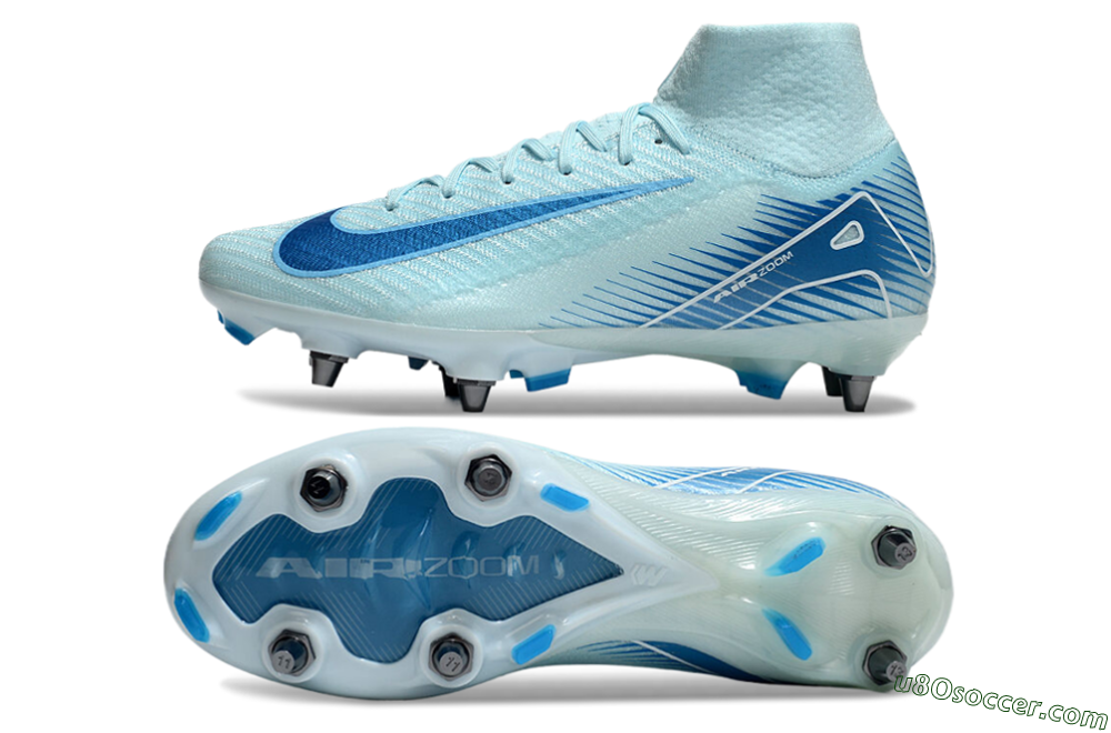 Nike Air Zoom Mercurial Superfly 10 Elite SG Soft Ground Soccer Cleats - Jade/Blue/White 0