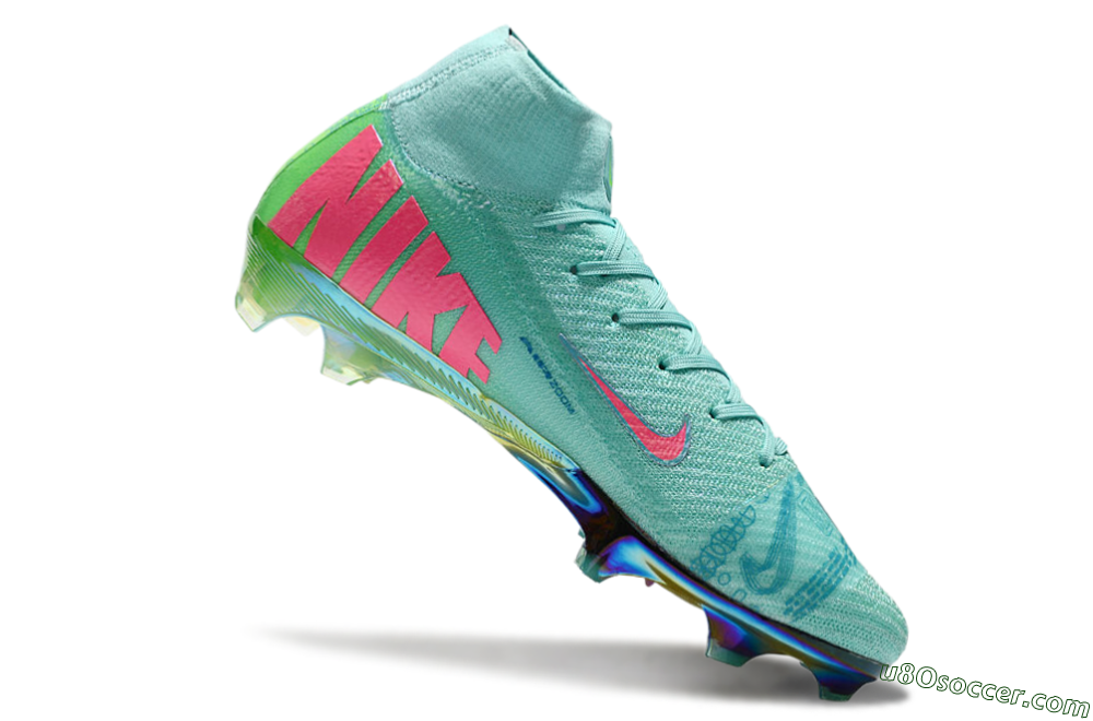 Nike Air Zoom Mercurial Superfly 10 Elite FG Firm Ground Soccer Cleats - Jade/Pink/Gold 4